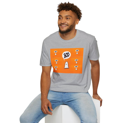 Halloween Ghost 'Boo' Unisex T-Shirt | Spooky Vibes, Costume, Fall Festivities, Trick-or-Treat, Fun Graphic Tee