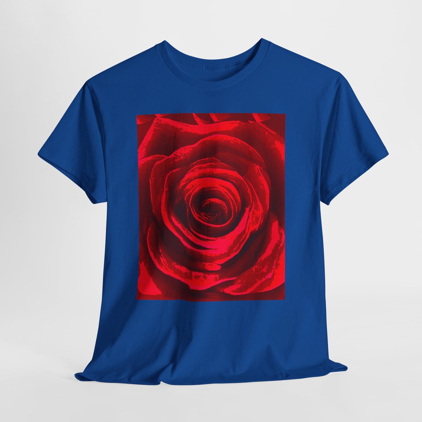 Romantic Rose Unisex Heavy Cotton Tee, Gift for Valentine's Day, Floral Shirt, Casual Wear, Love, Nature Lover Tee
