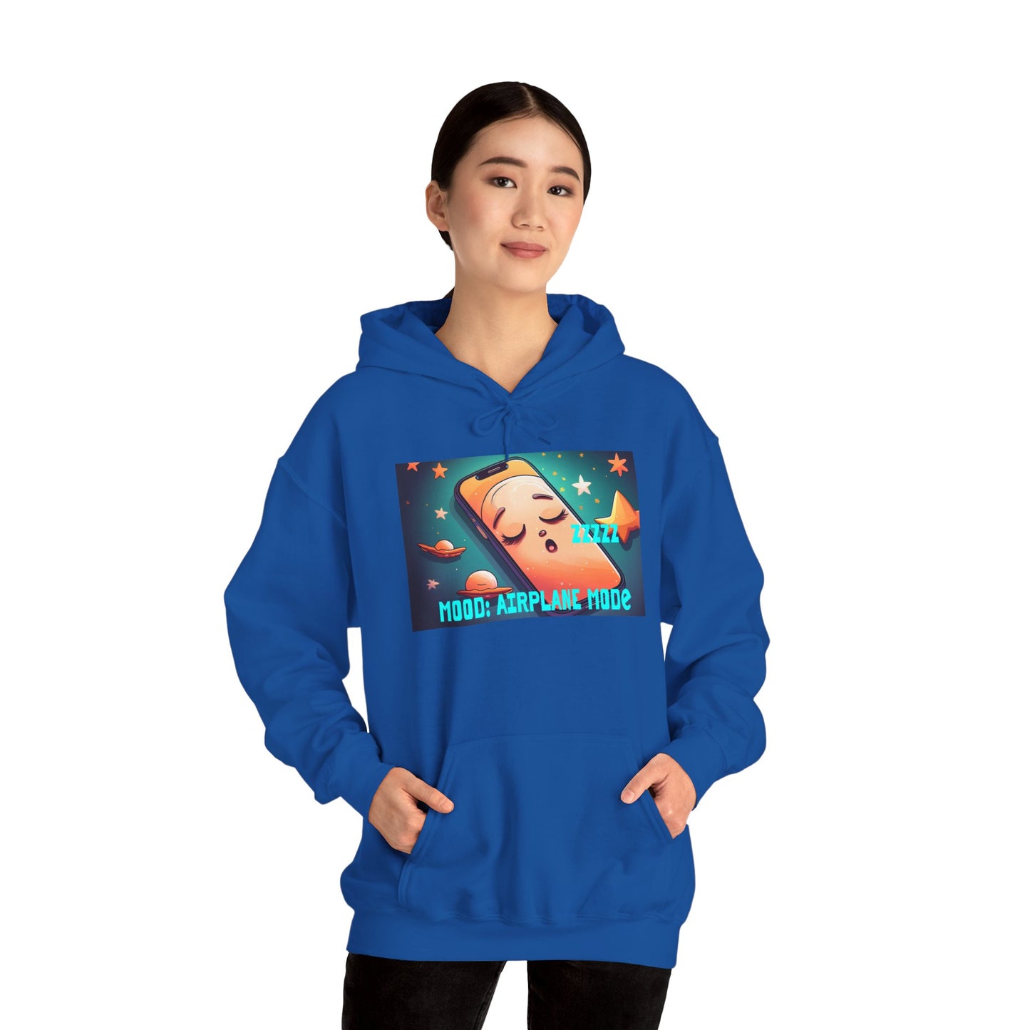 Hooded Sweatshirt - Airplane Mode Mood Sleeping Phone