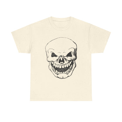 Sketched Skull Tee — Grinning Skull Graphic T-Shirt