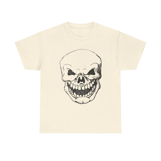 Sketched Skull Tee — Grinning Skull Graphic T-Shirt