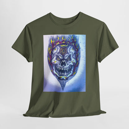 Edgy Skull Graphic Tee, Unisex Heavy Cotton T-Shirt for Halloween, Music Festivals, Everyday Wear, Gifts for Him and Her