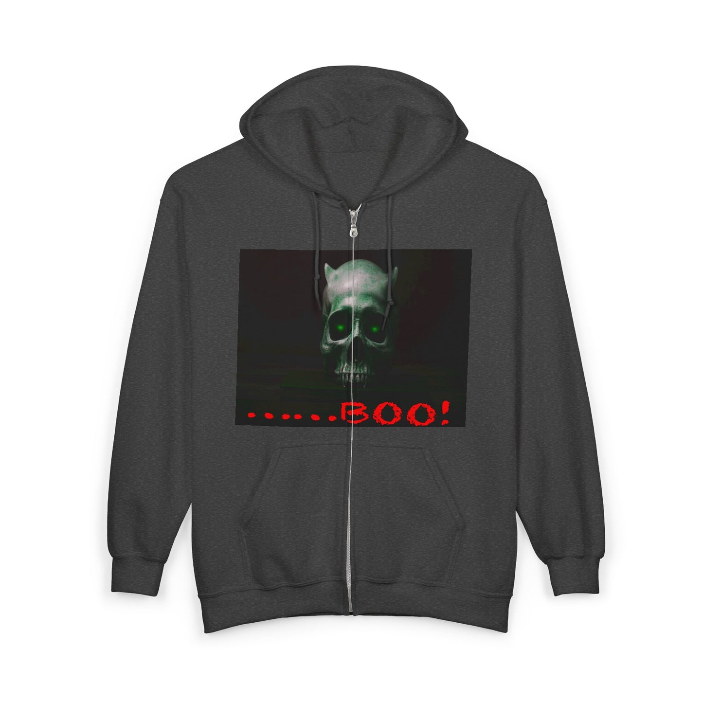 Dark Green Eyed Demon Full Zip Hooded Sweatshirt