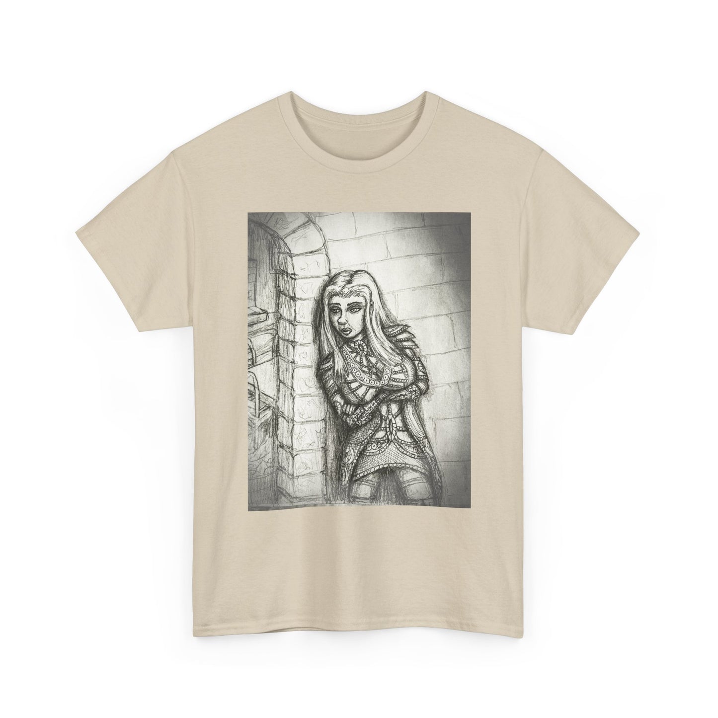 Fantasy Female Elf B & W Unisex Tee