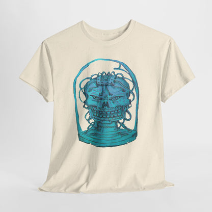 Vibrant Turquoise skull original design Unisex Heavy Cotton Tee