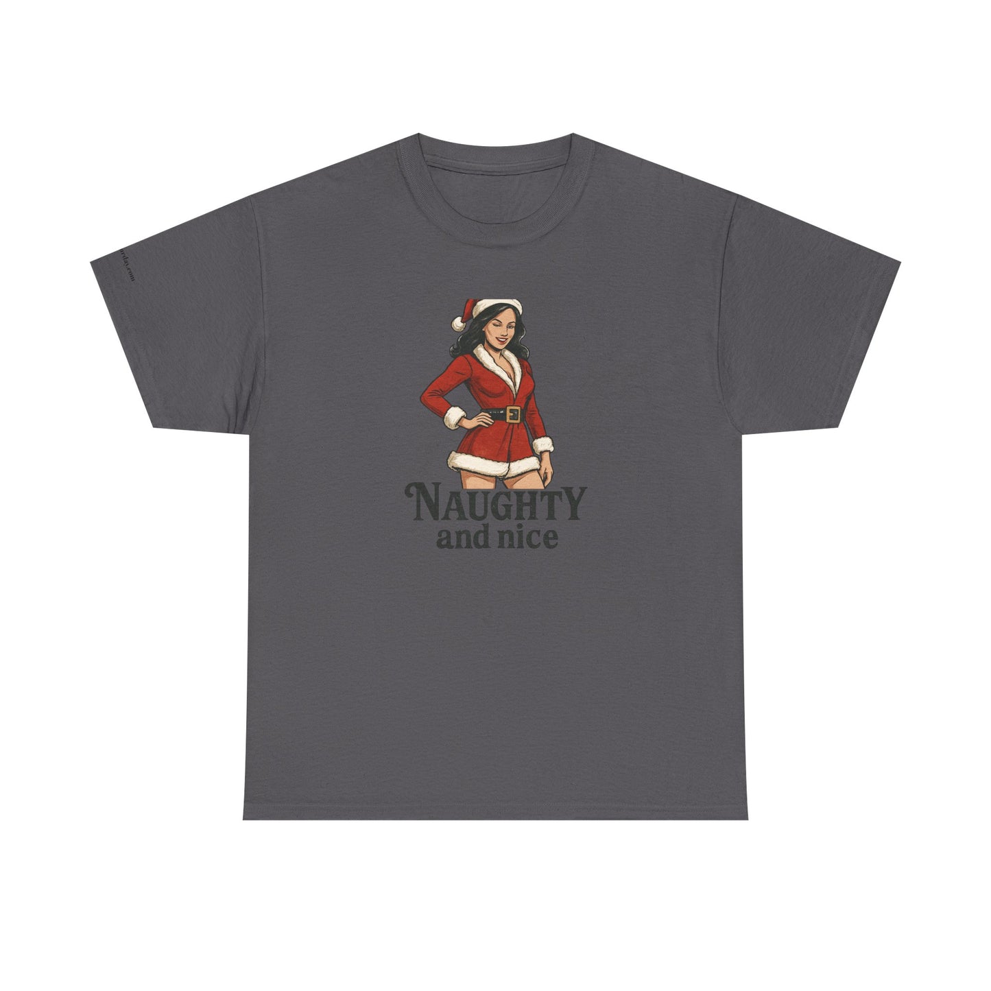 Unisex naughty and nice heavy weight Cotton Tee