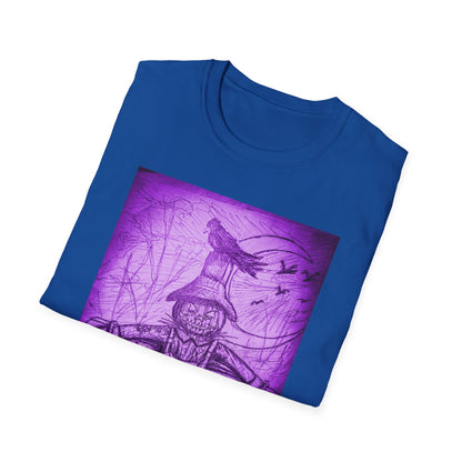 Purple Scarecrow Unisex Tee | Softstyle T-Shirt | Gothic Art, Fall Fashion, Halloween Shirt, Casual Wear, Scarecrow Design