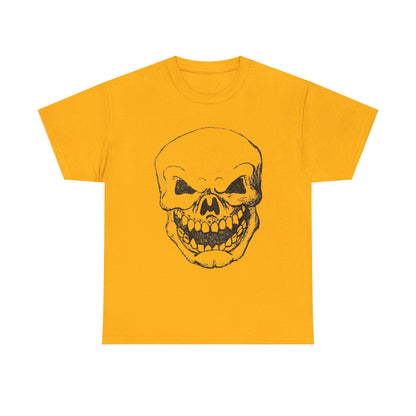 Sketched Skull Tee — Grinning Skull Graphic T-Shirt