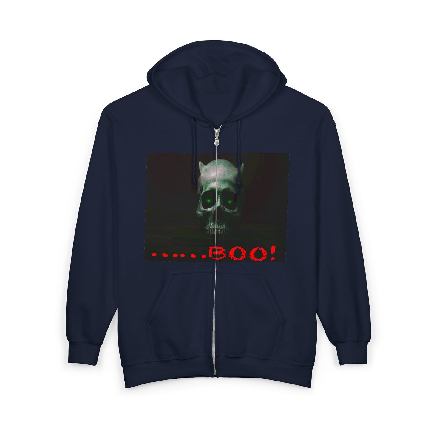 Dark Green Eyed Demon Full Zip Hooded Sweatshirt