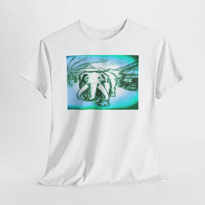 Artistic Elephant Unisex Cotton Tee - Unique Graphic Design