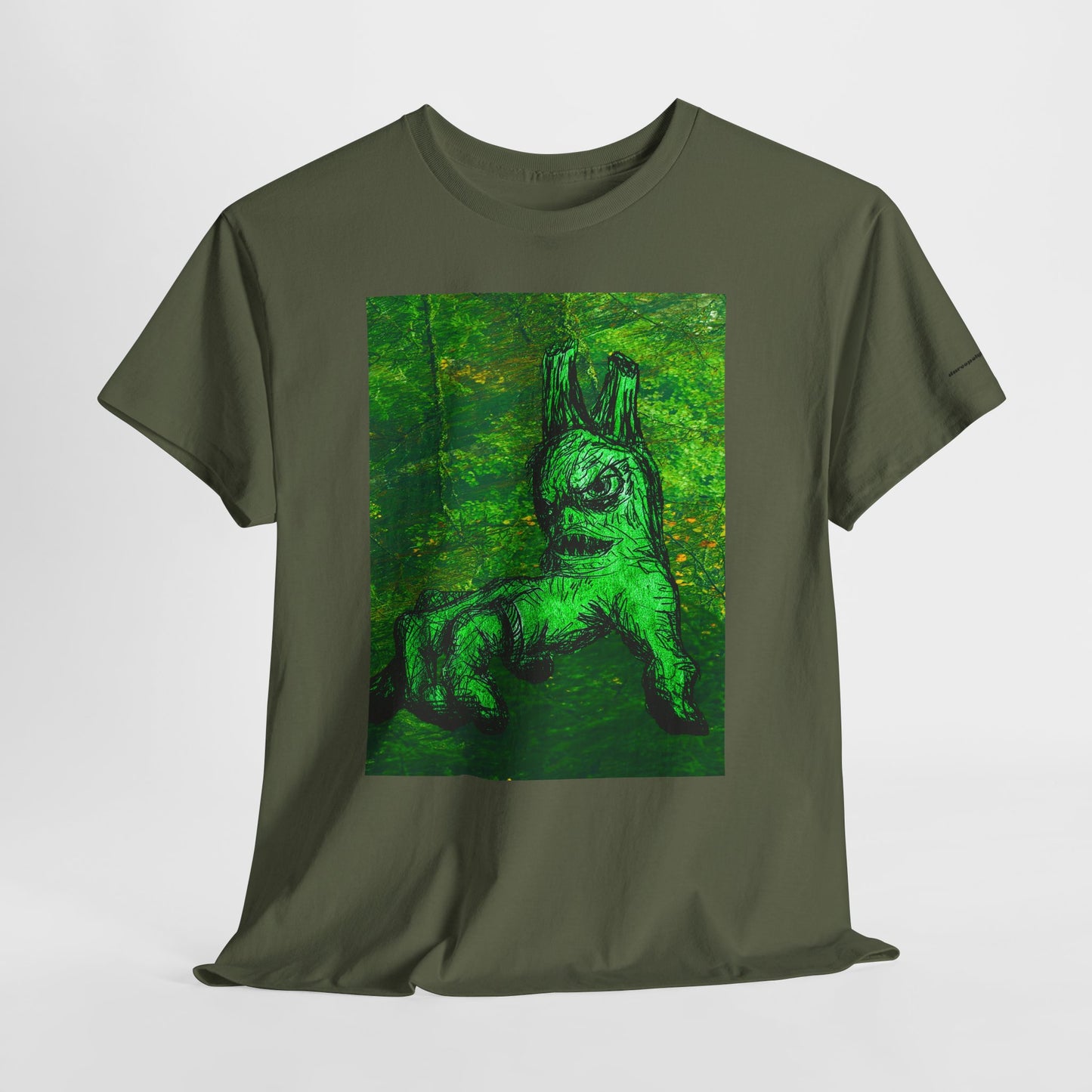 Graphic Tee — Neon Green Fantasy Art