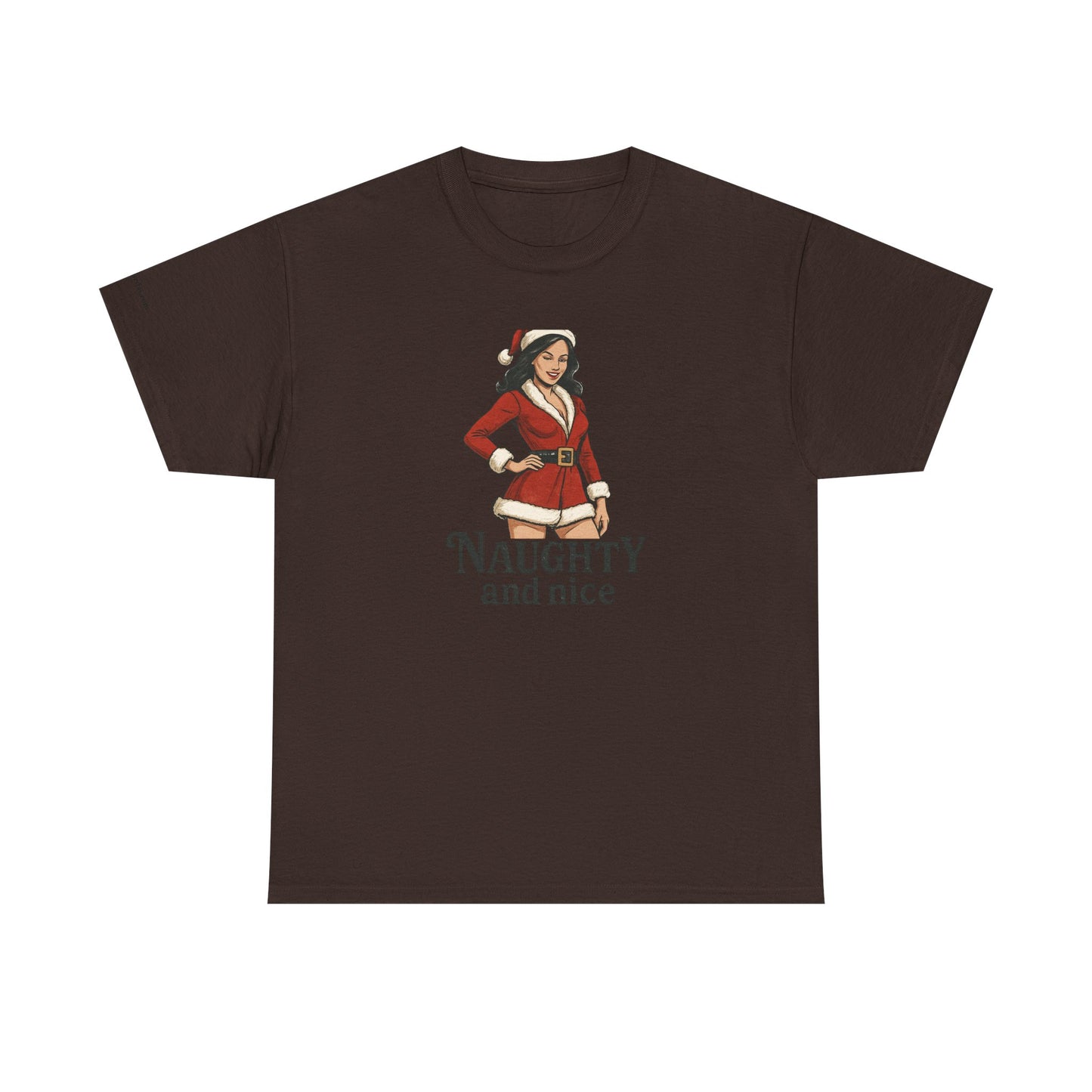 Unisex naughty and nice heavy weight Cotton Tee