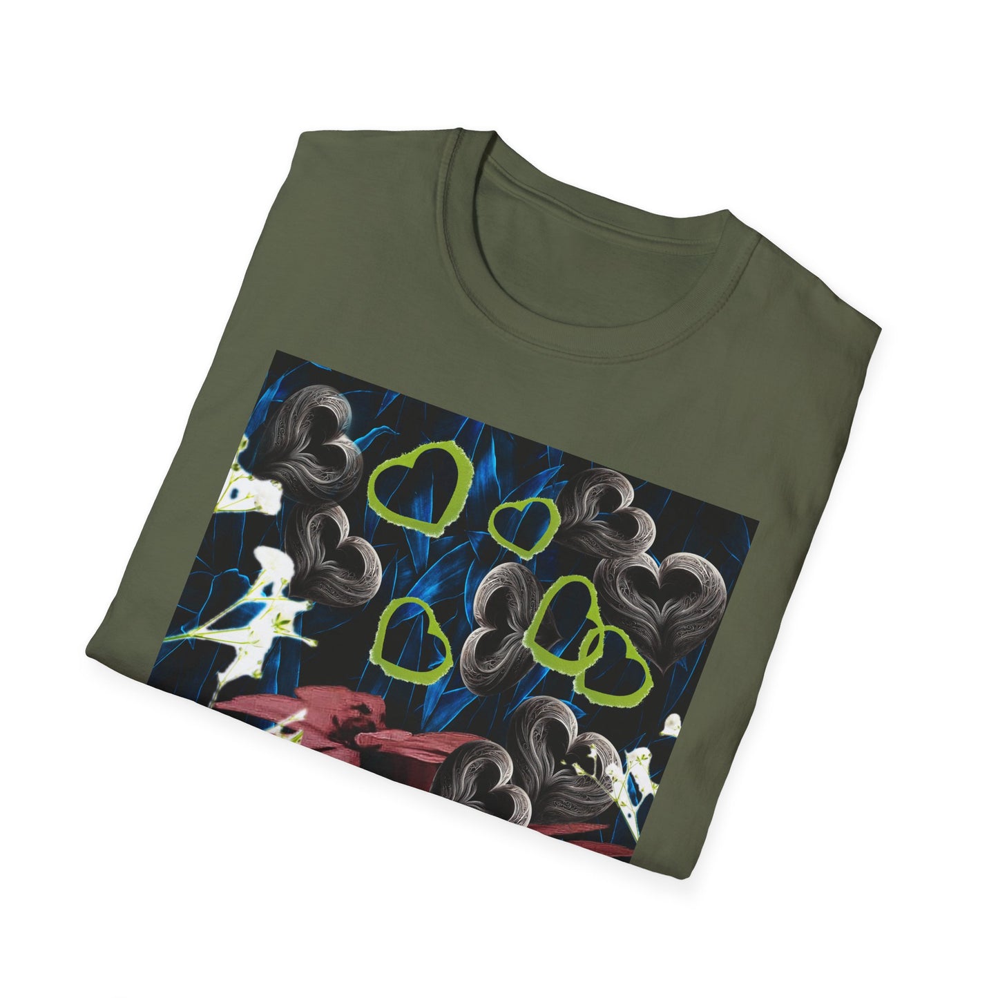 Floral Heart Unisex T-Shirt, Soft Cotton Tee, Casual Wear, Gift for Her/Him, Trendy Graphic Tee, Stylish Everyday Shirt