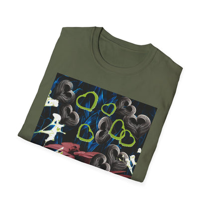 Floral Heart Unisex T-Shirt, Soft Cotton Tee, Casual Wear, Gift for Her/Him, Trendy Graphic Tee, Stylish Everyday Shirt