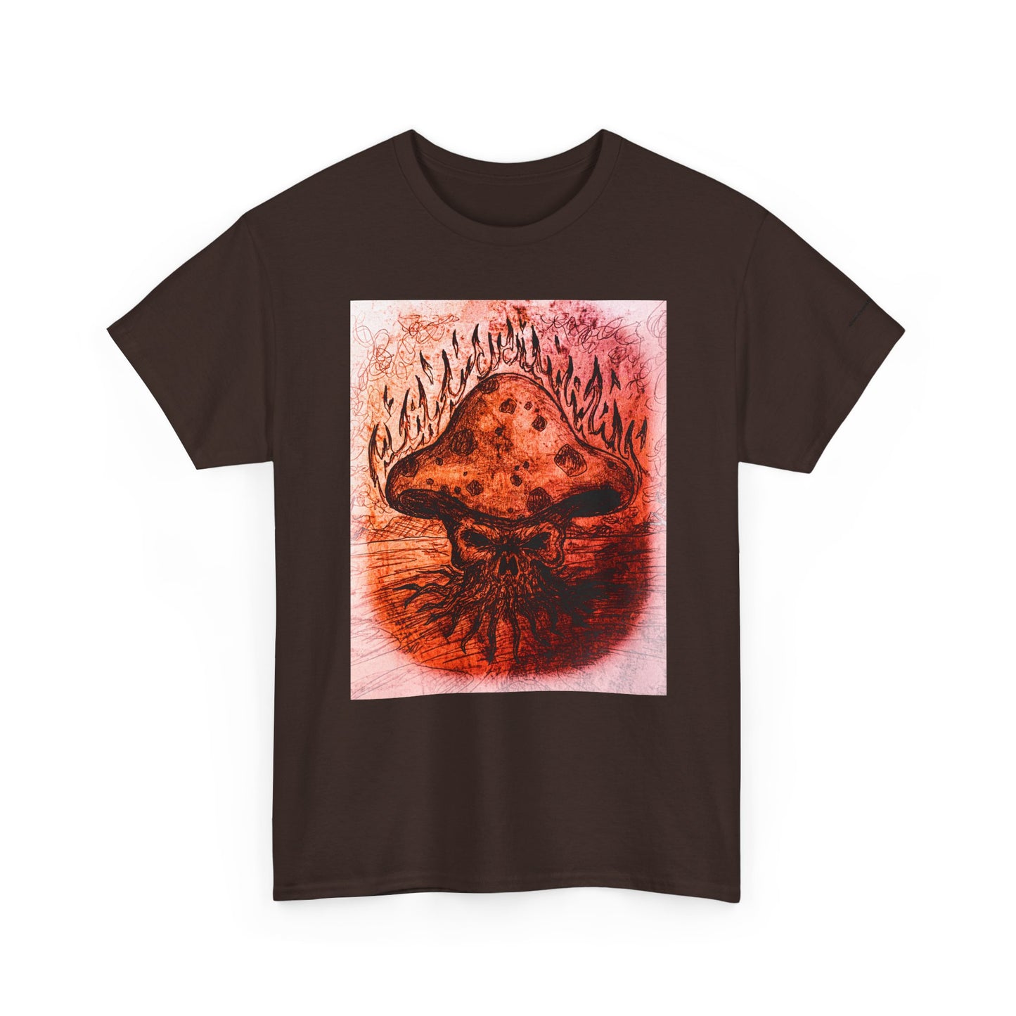Mushroom Flame T‑Shirt — Psychedelic Burning Mushroom Graphic Tee