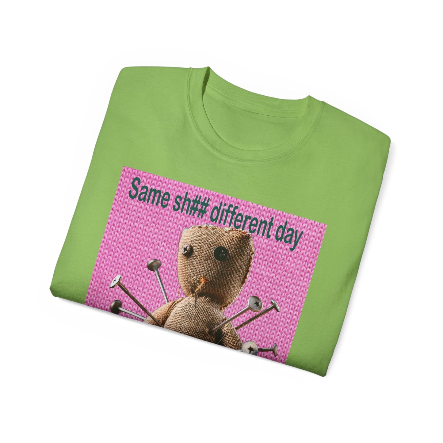 Voodoo Doll Humor Tee, Fun Statement T-Shirt for Everyday Wear, Gift for Friends, Casual Style, Quirky Graphic Shirt, Perfect for Parties