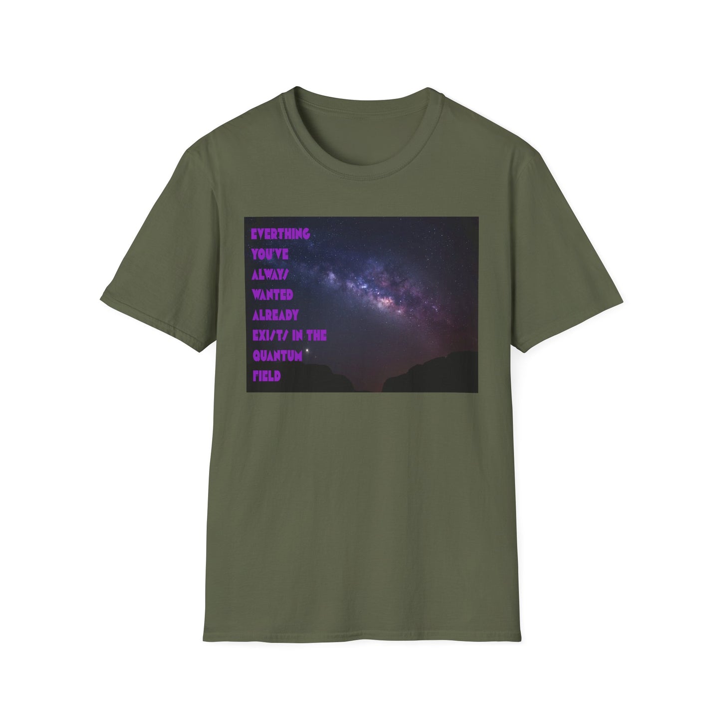 Quantum Field Galaxy-Themed Unisex T-Shirt - Cosmic Vibes, Inspirational Quote Tee, Gift for Space Lovers, Casual Wear, Unique Graphic T-Shirt