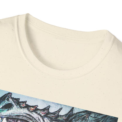 Graphic Dragon Art Unisex T-Shirt, Unique Gift for Ocean Lovers, Summer Vibes, Casual Wear, Perfect for Beach Days, Art Parties