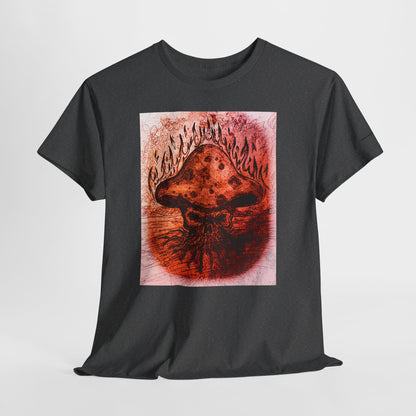 Mushroom Flame T‑Shirt — Psychedelic Burning Mushroom Graphic Tee