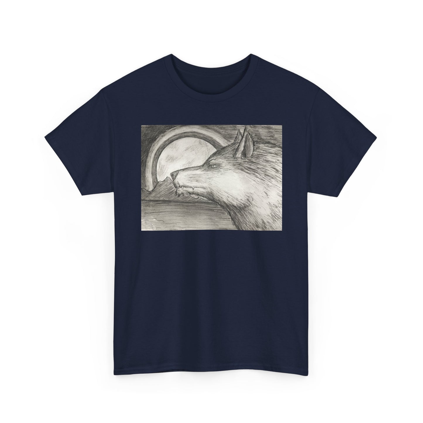 Wolf Art Unisex Heavy Cotton Tee, Nature Lover Shirt, Wildlife T-Shirt, Gift for Outdoorsy Friends, Animal Lover Apparel