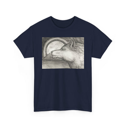 Wolf Art Unisex Heavy Cotton Tee, Nature Lover Shirt, Wildlife T-Shirt, Gift for Outdoorsy Friends, Animal Lover Apparel