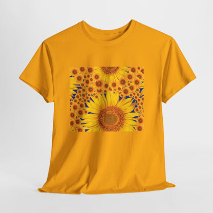 Sunflower Vibes Unisex Heavy Cotton Tee - Perfect for Summer, Nature Lovers, Gardening Celebrations, Casual Wear, Gift Ideas