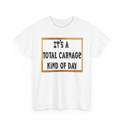Total Carnage Unisex Heavy Cotton Tee, Casual t-shirt, Graphic Tee, Humor Shirt, Gift for Friends, Fun Apparel