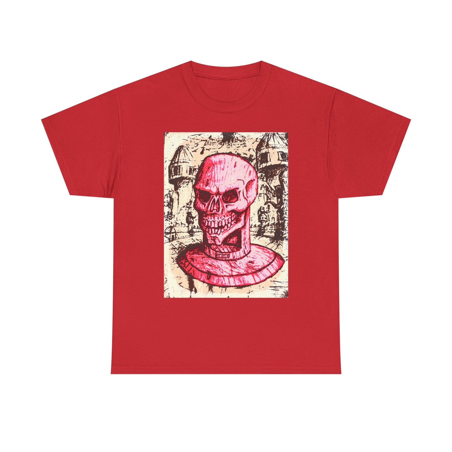 Vibrant Skull Graphic Tee, Unisex Heavy Cotton Shirt, Art Tee, Halloween Apparel, Edgy Casual Wear, Unique Gift