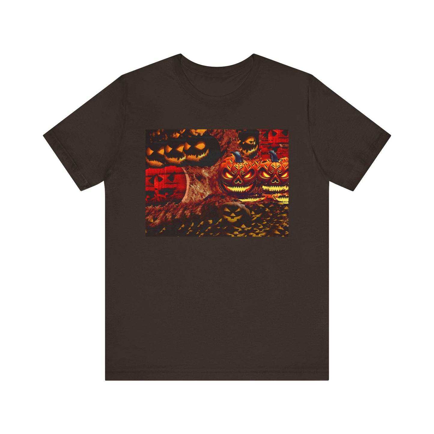 Halloween Distorted Pumpkin Graphic Tee, Unisex T-Shirt for Autumn, Spooky Season Top, Halloween Costume Idea, Men's & Women's Casual Wear