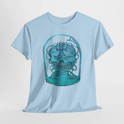 Vibrant Turquoise skull original design Unisex Heavy Cotton Tee