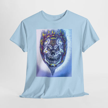 Edgy Skull Graphic Tee, Unisex Heavy Cotton T-Shirt for Halloween, Music Festivals, Everyday Wear, Gifts for Him and Her