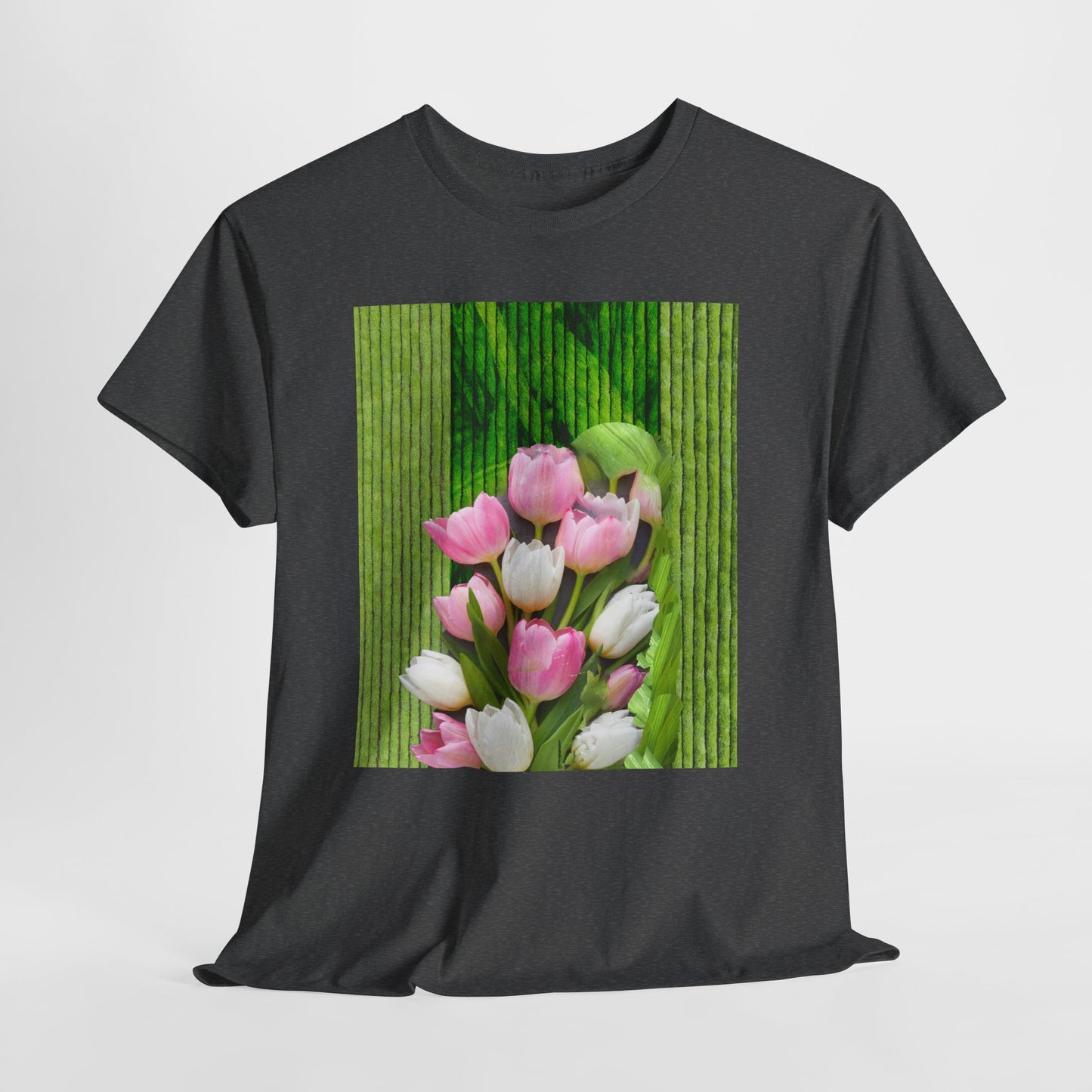 Textured Tulips Unisex Heavy Cotton Tee - Vibrant Spring Blossom T-Shirt, Everyday Wear, Gift for Plant Lovers, Mother's Day Apparel, [...]