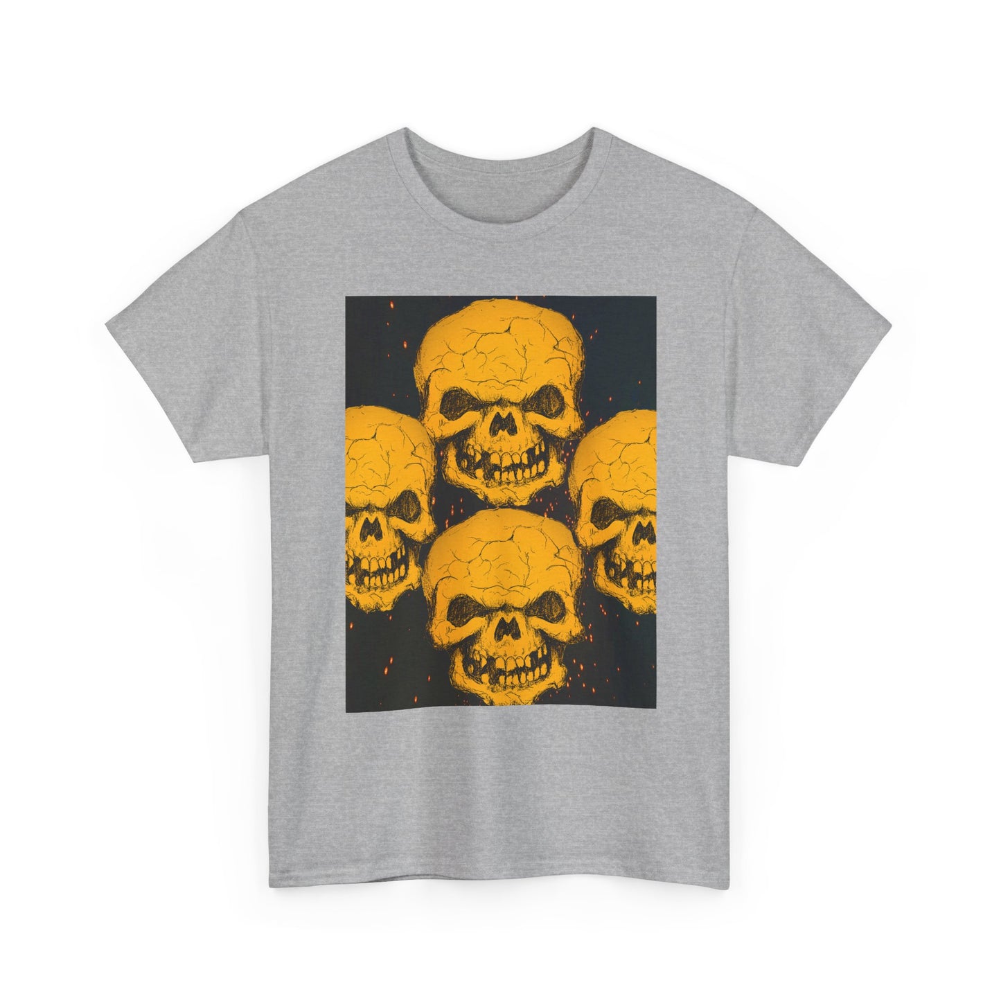 Halloween Skull  Graphic Tee, Unisex Heavy Cotton Tee, Graphic T-Shirt, Casual Wear, Unique Halloween Style, Perfect for Parties