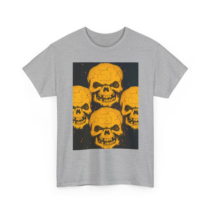 Halloween Skull  Graphic Tee, Unisex Heavy Cotton Tee, Graphic T-Shirt, Casual Wear, Unique Halloween Style, Perfect for Parties