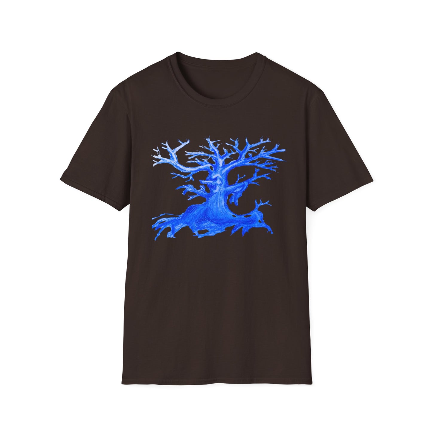 Artistic Animated Tree Design Unisex Softstyle T-Shirt | Eco-friendly Gift, Casual Wear, Nature Lover Tee, Perfect for Any Season