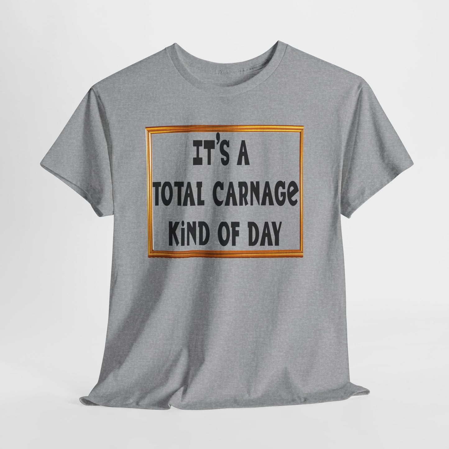 Total Carnage Unisex Heavy Cotton Tee, Casual t-shirt, Graphic Tee, Humor Shirt, Gift for Friends, Fun Apparel