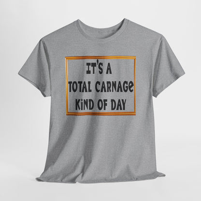 Total Carnage Unisex Heavy Cotton Tee, Casual t-shirt, Graphic Tee, Humor Shirt, Gift for Friends, Fun Apparel