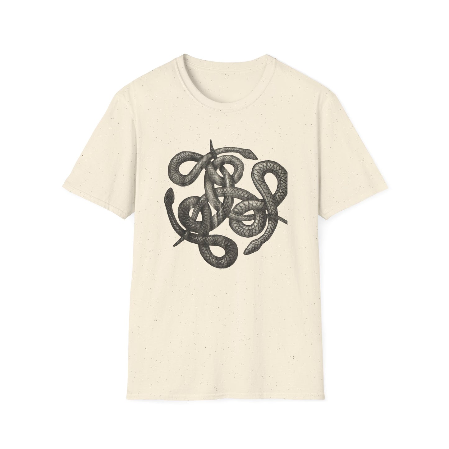 Serpent Design T-Shirt - Unisex Softstyle Apparel for Nature Lovers, Graphic Tee, Casual Wear, Gift for Her/Him, Birthday