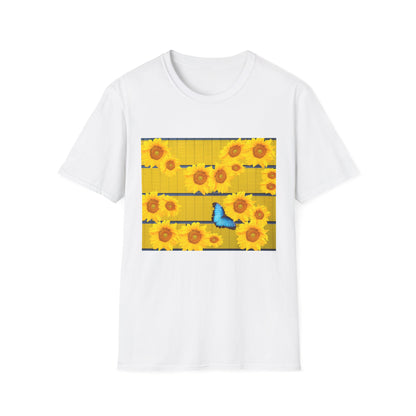 Sunflower & Butterfly Unisex T-Shirt | Floral Graphic Tee, Summer Fashion, Nature Lover Gift, Cute Casual Wear, Birthday Present