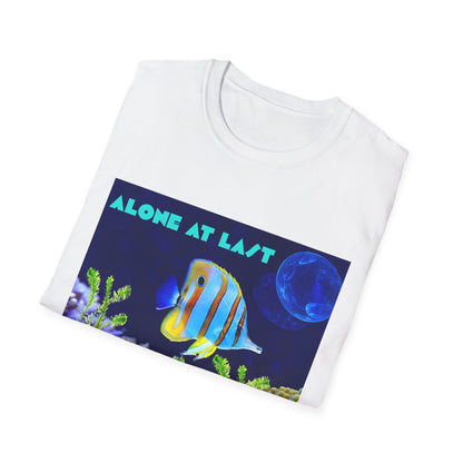 Underwater Adventure T-Shirt - (alone at last)Cool Sea Life Tee, Fish Shirt, Ocean Lover Gift, Beach Day Wear, Casual Summer Style, Swimwear