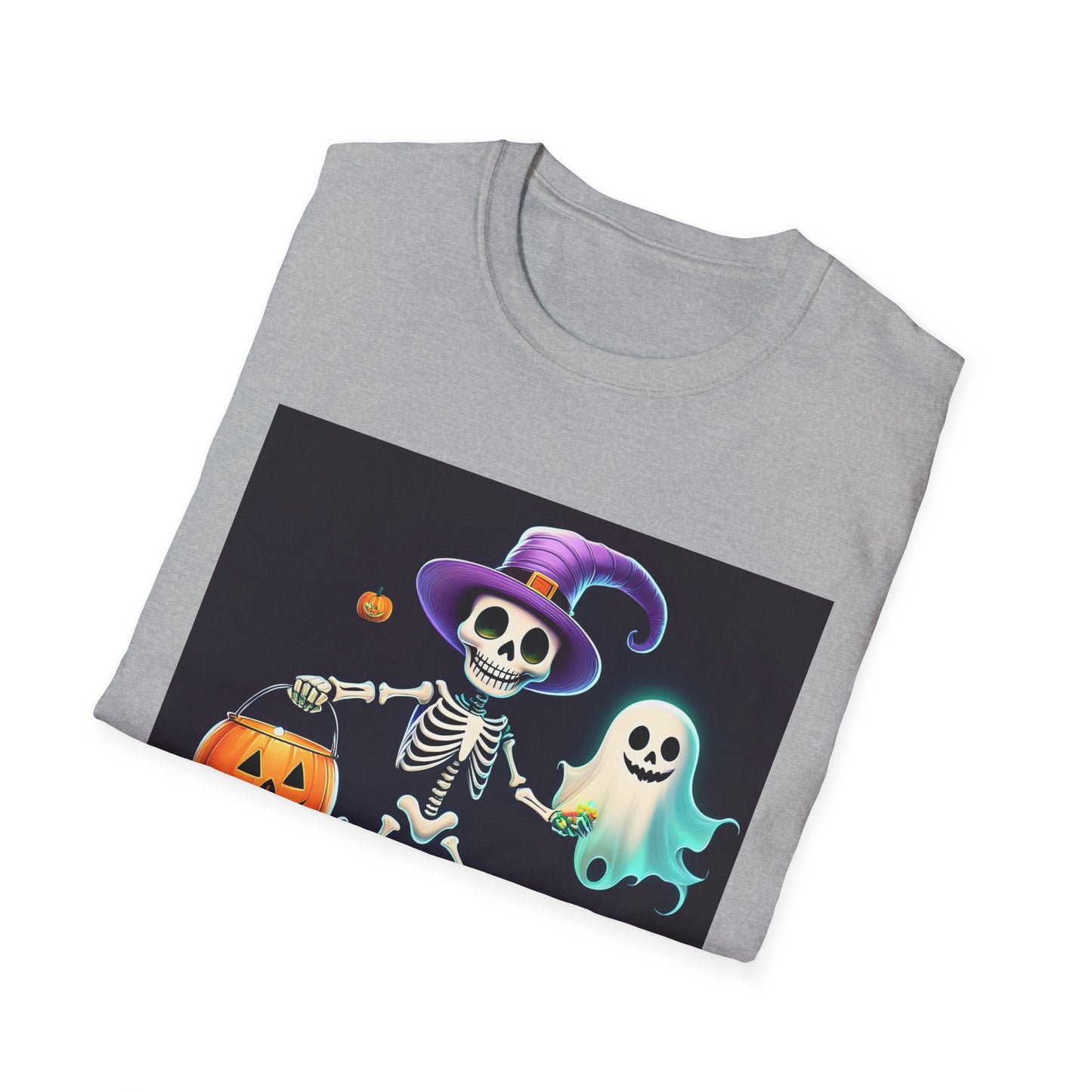 Halloween Skeleton Unisex T-Shirt, Trick or Treat Tee, Spooky Season Apparel, Ghost Theme Shirt, Halloween Costume Top