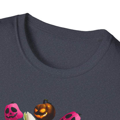 Halloween Pumpkin Bouquet T-Shirt, Cute Fall Tee, Unisex Graphic Shirt, Ideal for Halloween Parties, Seasonal Gift Idea
