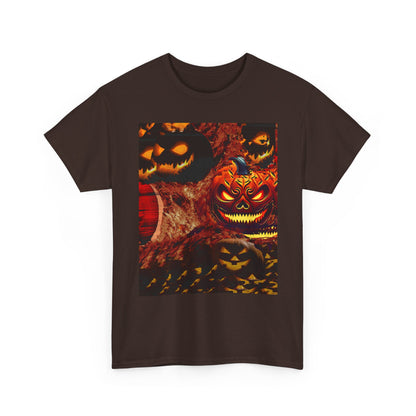 Halloween Distorted Pumpkin Unisex Tee, Spooky Shirt, Fall Apparel, Casual Halloween Outfit, Trick or Treat Tee, Festive Gift