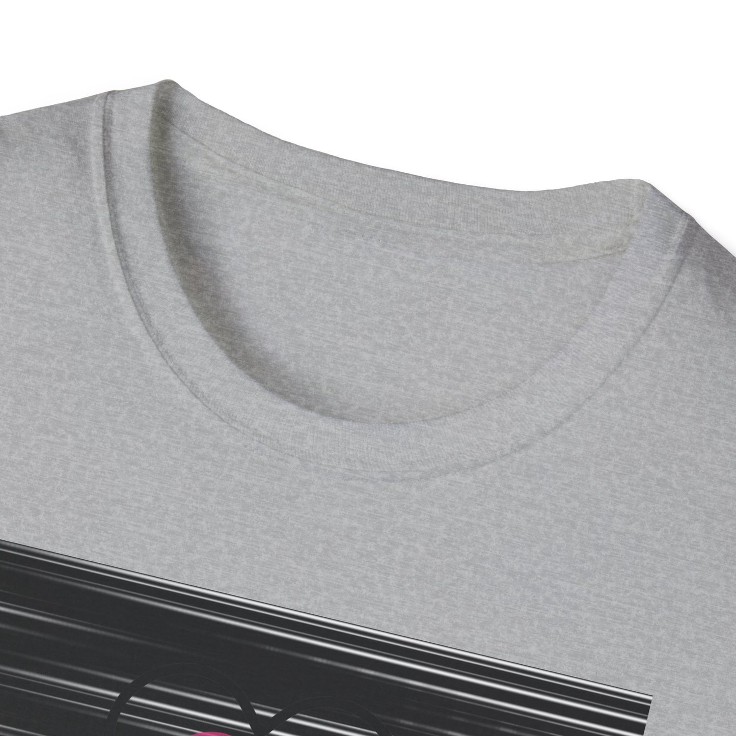 Love Heart Graphic T-Shirt — Neon Pink Retro Lines