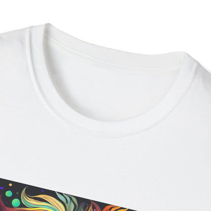 Colorful Leo Unisex Softstyle T-Shirt, Lion Graphic Tee for Animal Lovers, Astrology Shirt, Bold Art Wear, Gift for Leo Zodiac Fans