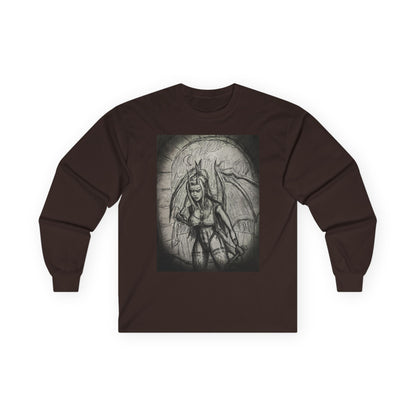 Gothic Winged Demon Long Sleeve Tee