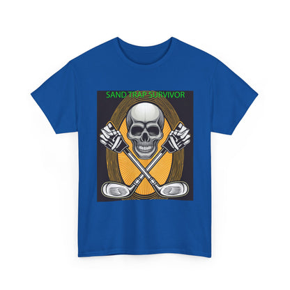 Golf Survivor Skull Tee, Unisex Heavy Cotton T-Shirt, Perfect Gift for Golf Lovers, Sports Apparel, Casual Wear, Skull Design