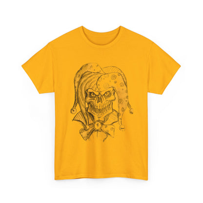 Skull Jester Sketch T-Shirt — Gothic Horror Skull Joker Tee