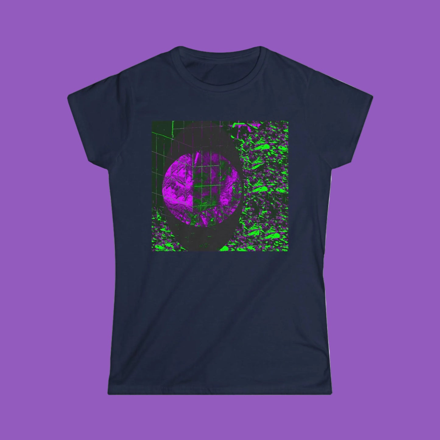 Vaporwave Moon Tee — Retro Purple Neon Moon Graphic Women’s T-Shirt