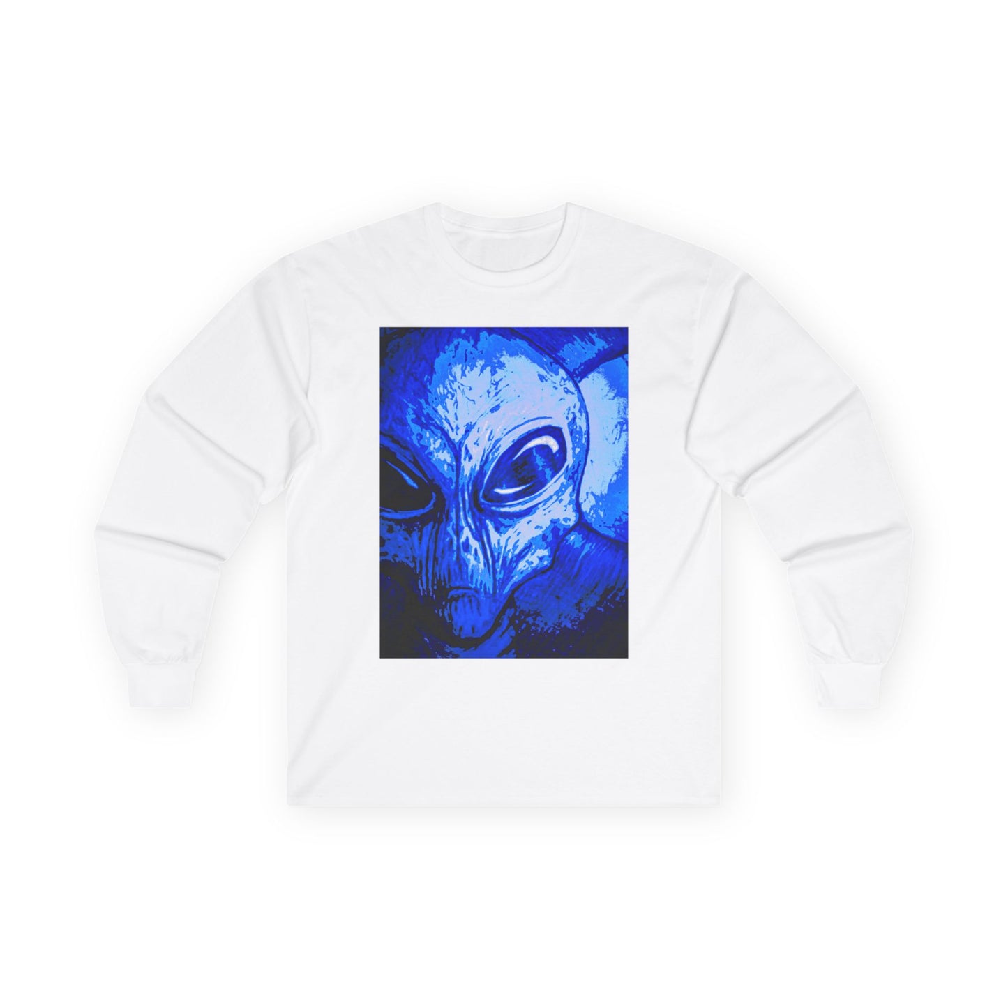 Alien Art Shadows Long Sleeve Tee - Unisex Cotton Graphic Shirt